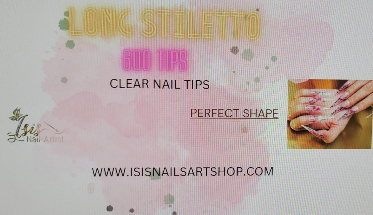 Nails tips long stiletto
