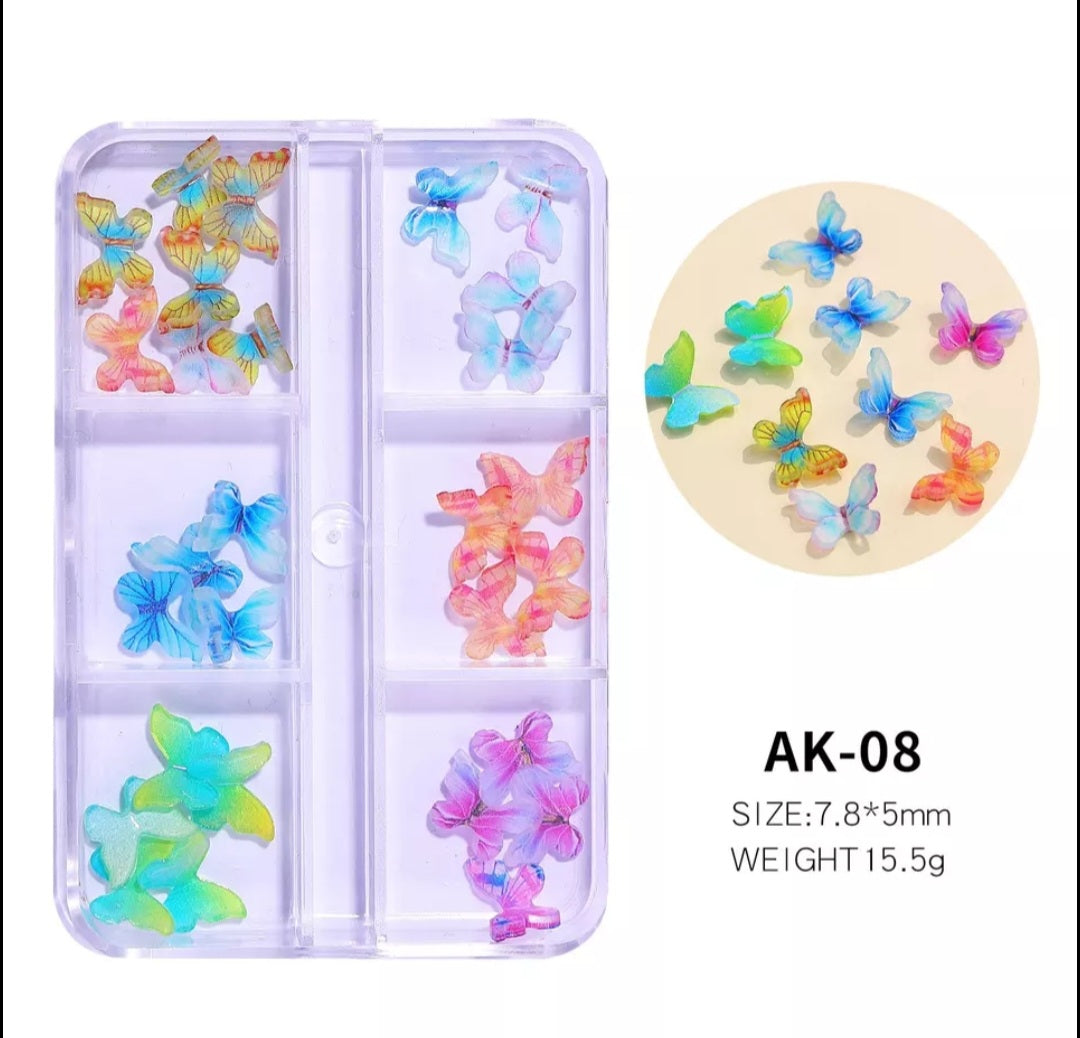 Butterfly resin decorations nails