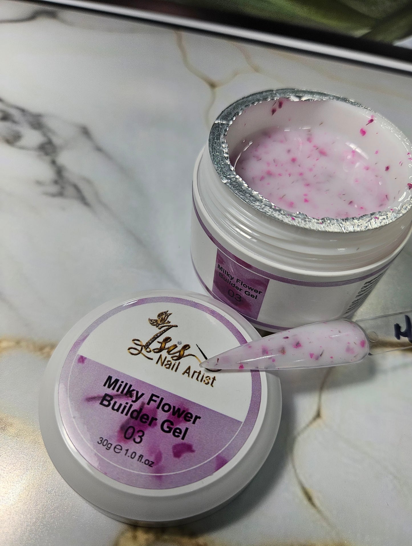 Builder gel Milky Flower # 3