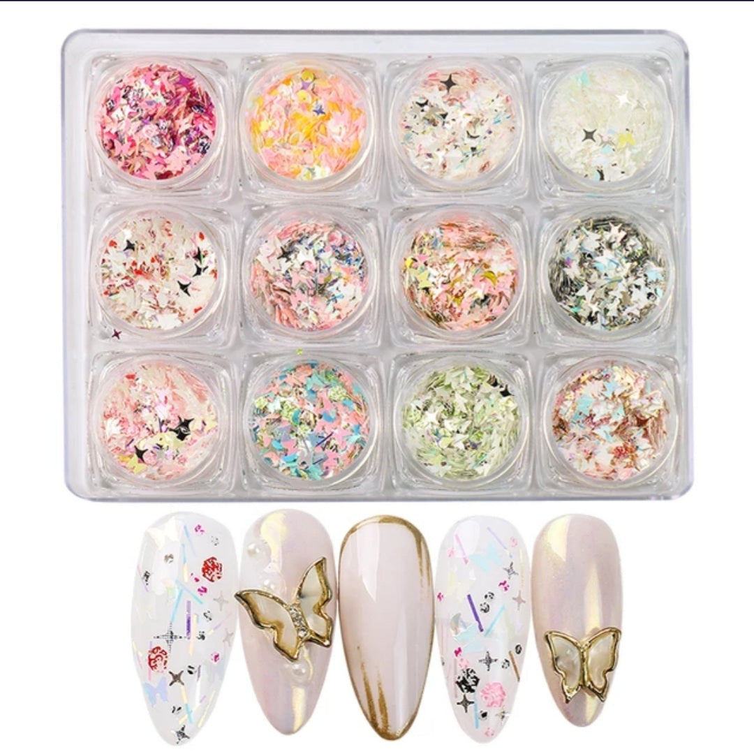 Mix butterfly  nails art desings